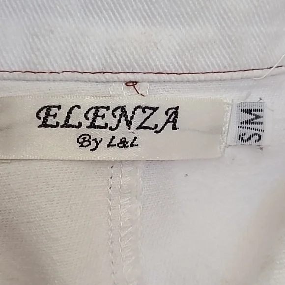 Vest Size Small/Medium White Distressed Denim Embellished Pink Butterflies Cute - Picture 6 of 7